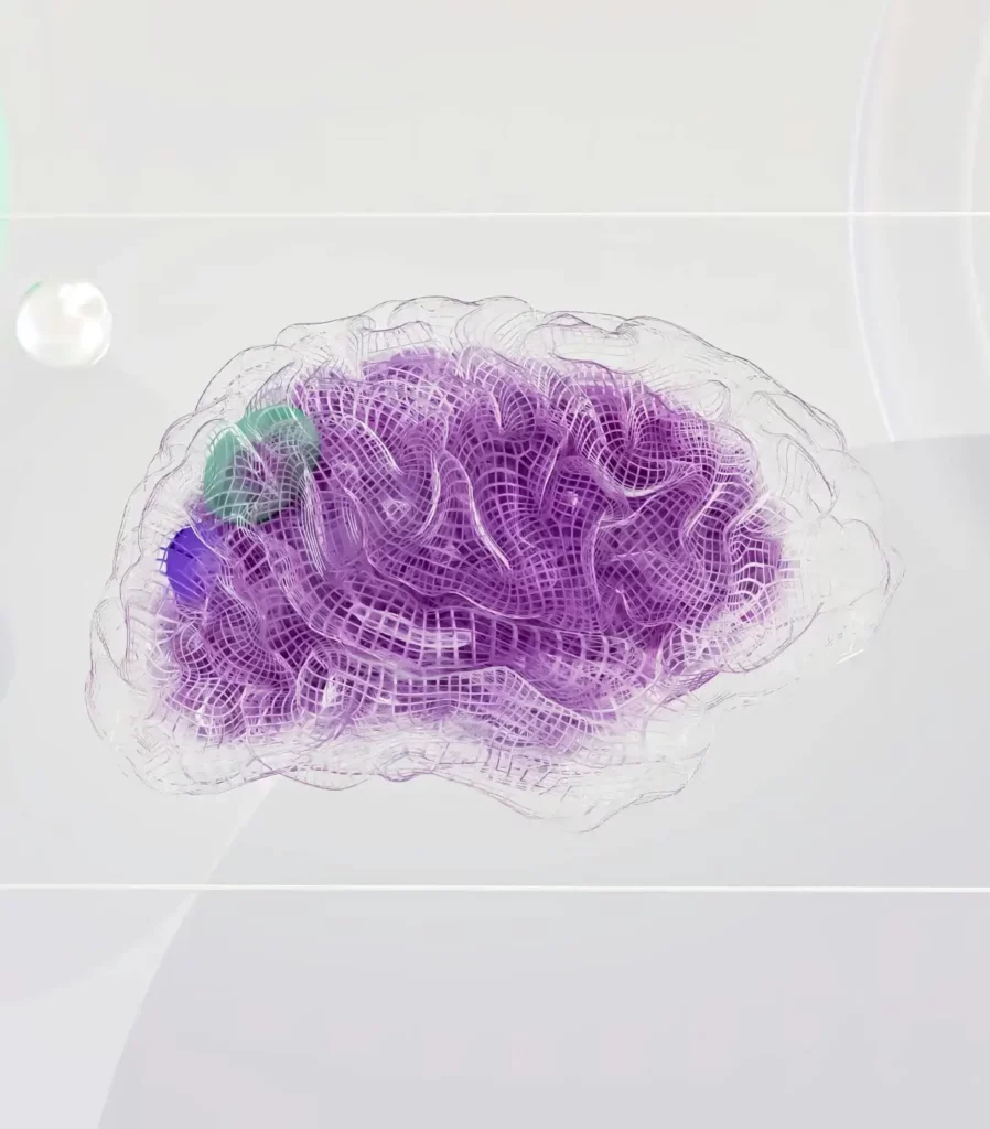 Une iluustration abstraite d'un cerveau, rappeleant l'intelligence artificielle.